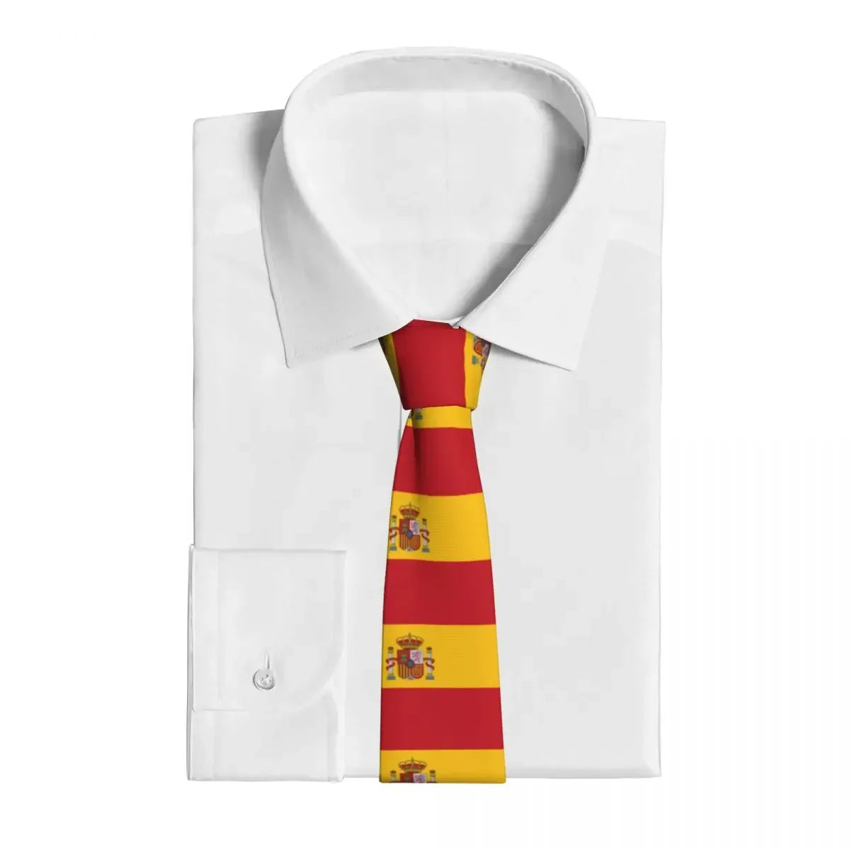 Spanish Flag Neckties Unisex Polyester 8 cm Neck Tie for Men Skinny Wide Accessories Gravatas Office