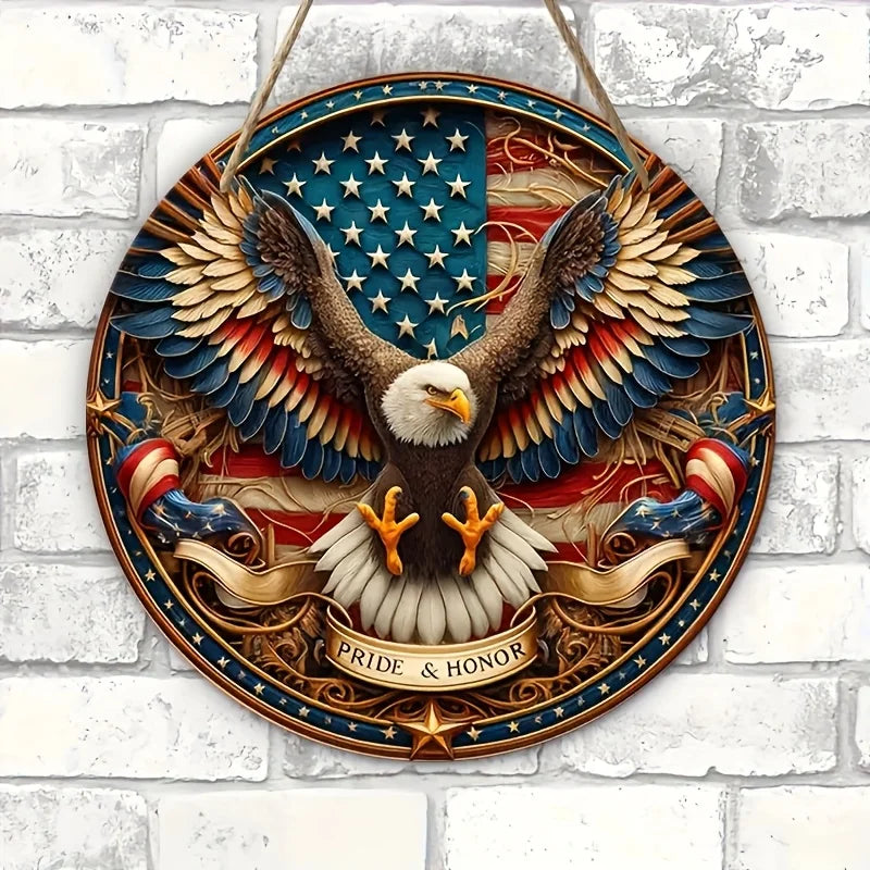 1 Piece American Style Patriotic Eagle Wooden Mural