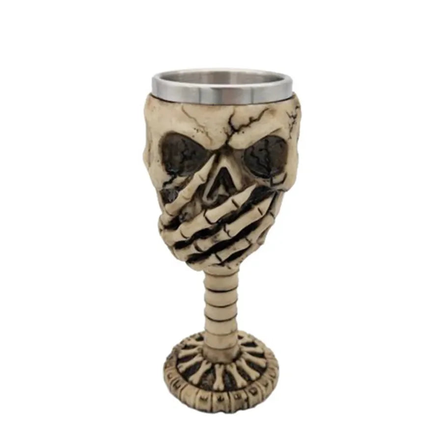 Skull Goblet Water Cup 3D Gothic Stainless Steel Creative Dragon Skeleton Design for Bar Party Home Stein Mug Halloween Gifts