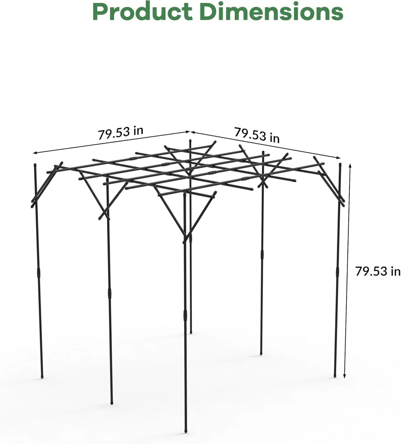 Modern Square Garden Trellis Geometric Plant Stand for Climbing Flowers, Privacy Screen Outdoor Powder-Coated Metal Grid Panel