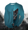 Visual Kitten Fashion Print Men's T-shirt Fashion Long Sleeve T-shirt Casual Round Neck Street Top Loose Pullover Autumn