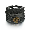 MeMolissa 3/4Pcs/ Set Braided Wrap Leather Bracelet for Men Vintage Life Tree Guitar Wood Beads Fashion Male Bracelets Wristband
