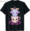 Skull and Crow Goat Retro Aesthetic Pastel Goth Art T-Shirt Women Kawaii Anime Clothes Hombre Camisetas Tops Vintage Men T Shirt