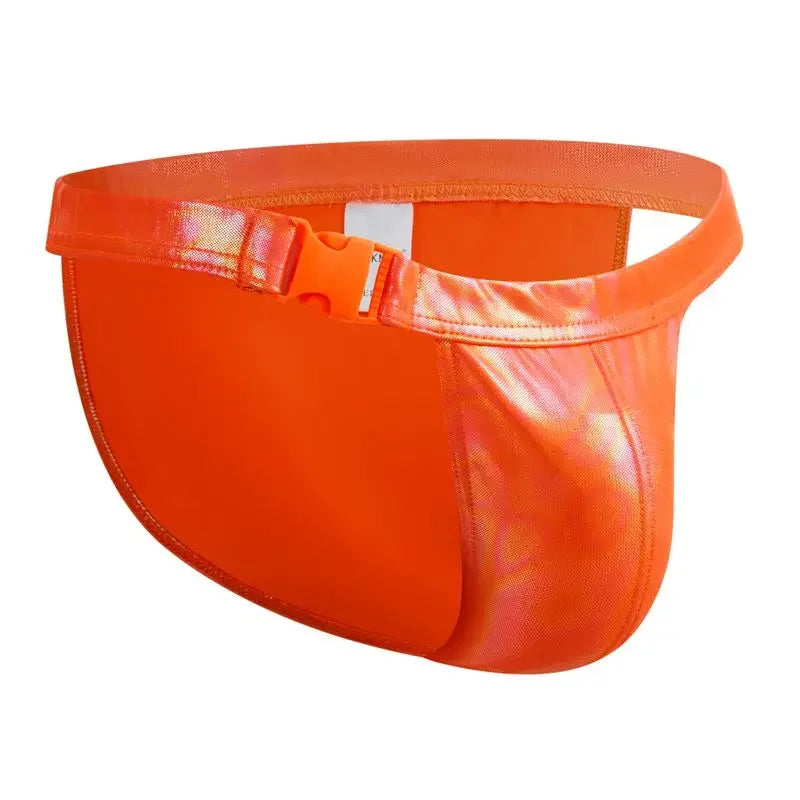 Sexy Briefs Men's Faux Leather  Male Bikini Gay Men Underwear Brief Gay Sissy Bulge Pouch Panties PU Patent Leather Underpants