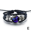 12 Constellation Gem Leather Bracelet Men Women Glass Bracele Couple Leather Multilayer Weave Birthday Gift Bangle Gem