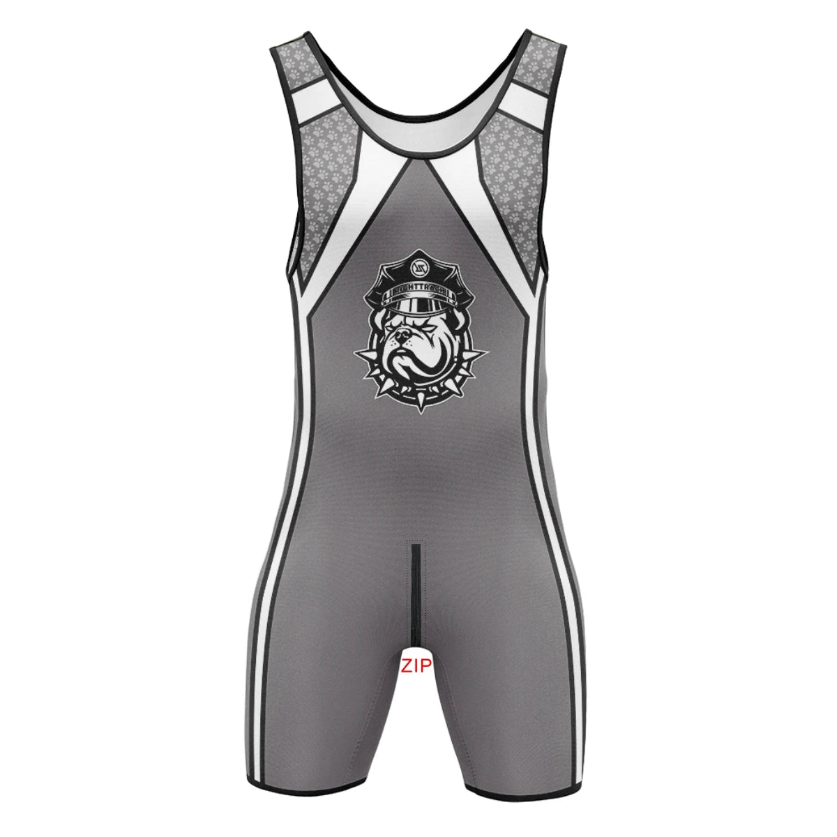 Men's Singlet Zipper Front Back Dog Man Play Bodysuits