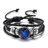 Luminous 12 Zodiac Constellation Sign Braided Couples Leather Bracelet For men Black Rope Charm Party Grow in the dark Jewelry