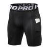 Compression Shorts Men with Pocket, Spandex Running Shorts Sport Athletic Workout Performance Underwear