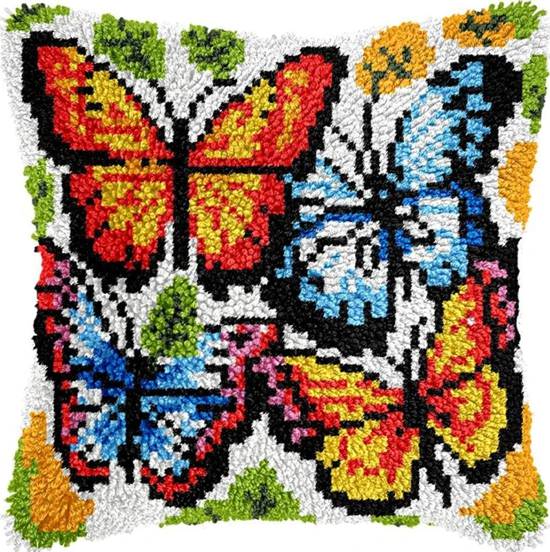 Flower Latch Hook Kit Cute Knooppakket Kussen Knopen Pillow Button Smyrna Knooppakket Needlework Button Packagek Linkhaak Kussen