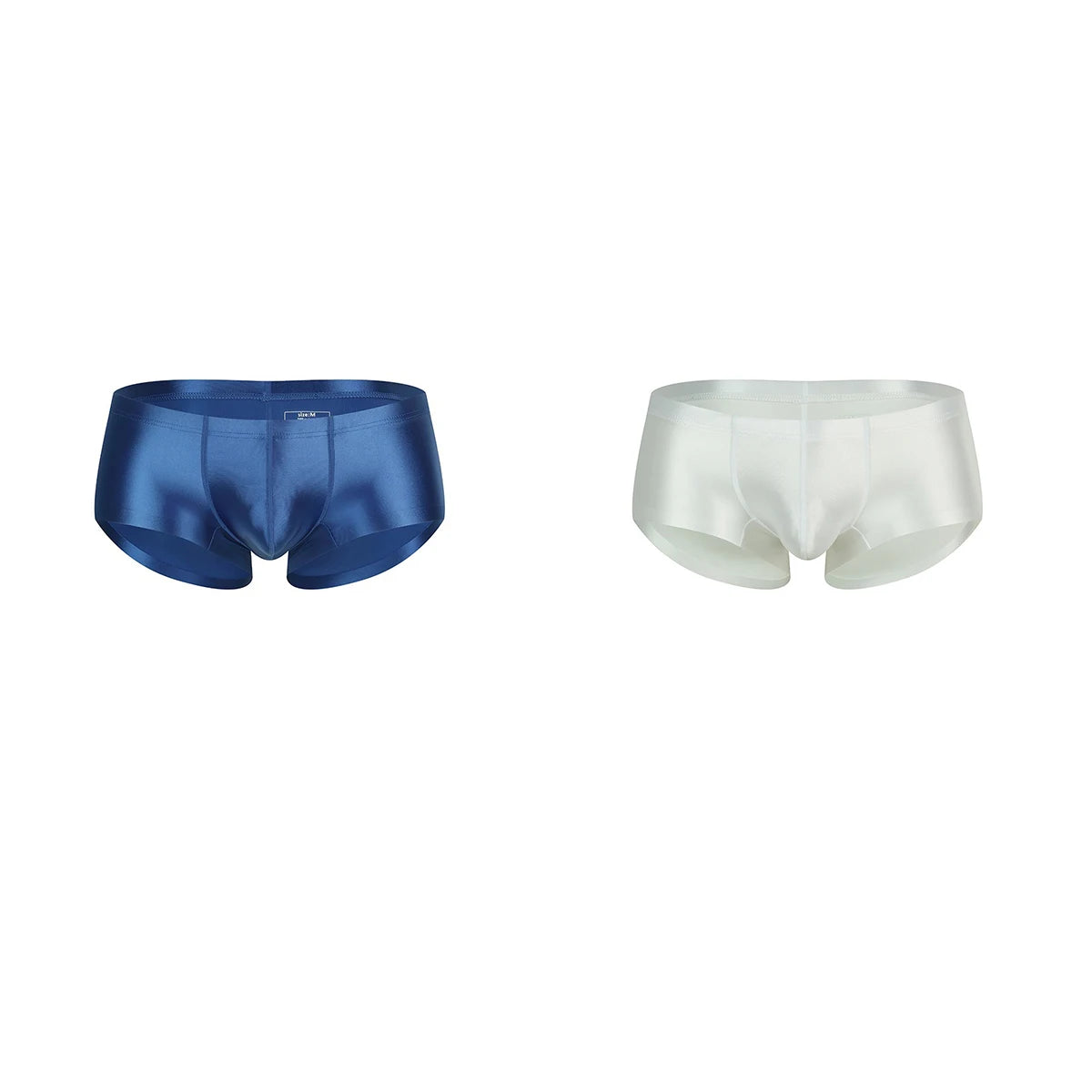 Men's Underwear Solid Color Shiny Silk-Smooth Boxer Shorts Low-Rise U-Cut Underpants