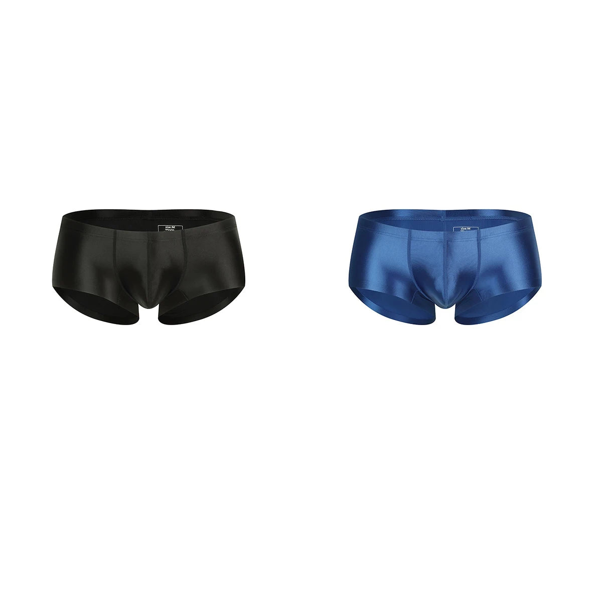 Men's Underwear Solid Color Shiny Silk-Smooth Boxer Shorts Low-Rise U-Cut Underpants