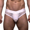 Mens Slip Bikini Jockstrap Briefs Mens Panties Sexy Fishnets Hole Transparent Mesh Ice Silk Men Underwear Sissy Men Underpants