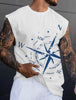 Men's Bottom Shirt Pattern Boat Rudder O Neck 3D Outdoor Street Sleeveless Printed Clothing Athletic Casual Big & Tall Tank Top