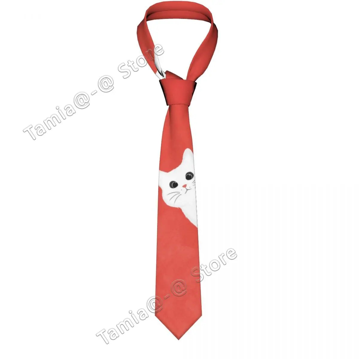 New Polyester Silk 8cm Tie For Men Cat Neck Fashion Slim Mens Necktie Personality Cravate Wedding Business Accessories Ties
