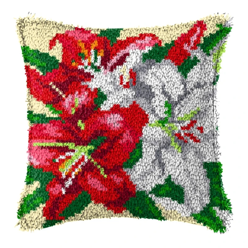 Flower Latch Hook Kit Cute Knooppakket Kussen Knopen Pillow Button Smyrna Knooppakket Needlework Button Packagek Linkhaak Kussen