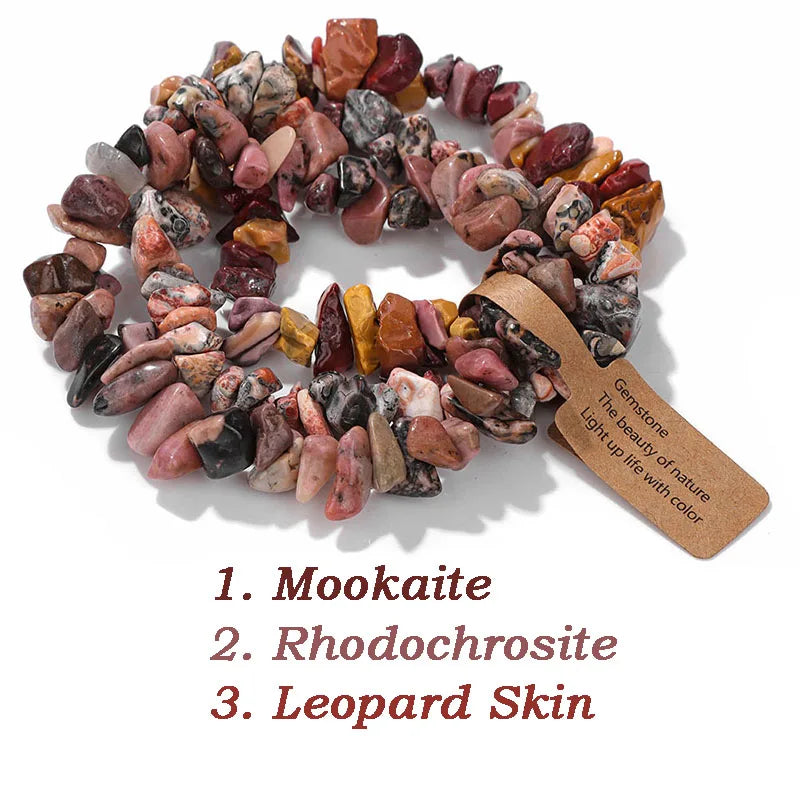 Irregular Natural Stone Bracelet Crystal Quartz Amethysts Tiger Eye Chips Gravel Beads Bracelets for Women Men Healing Jewelry