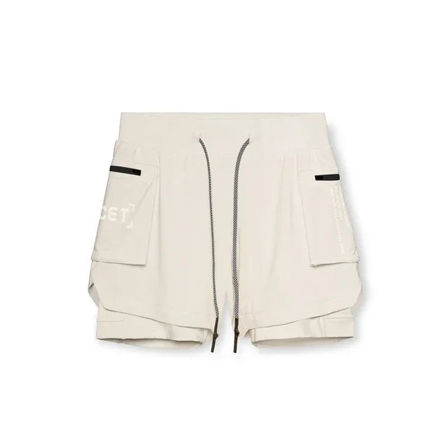 2025 Sport Shorts Men Sportswear Double-deck Running Shorts 2 In 1 Beach Bottoms Summer Gym Fitness Training Jogging Short Pants