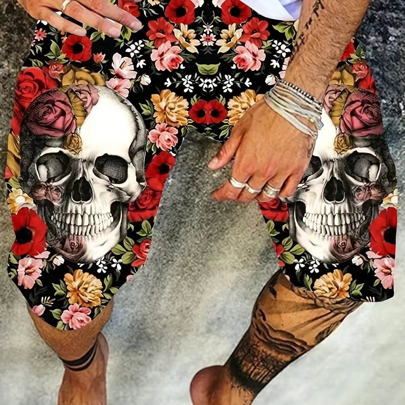 New 3D printed skull print men's sports leisure holiday travel personalized hip-hop cool shorts summer beach shorts S-5XL