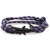 Mens Vintage Black Shark Bracelet Pure Hand Knitting Multicolor Rope Multilayer Bracelets For Women Men Cute Animal Jewelry Gift