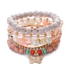 3pcs Boho Bohemian Pink Butterfly Pendant Charm Beads Bracelets Set For Women Stone Wristband Bracelet Bangles Pulseras Feminina