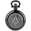 Free and Accepted Masons Glass Dome Pocket Watch with Chain Fashion Necklace Pendant Chain Jewelry Gifts Men Women Clock