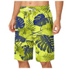 Men's Leaf Printed Sports Shorts Boys Summer Cool Hawaiian 3D Printed Casual Swim Trunks Drawstring Surfboard Shorts