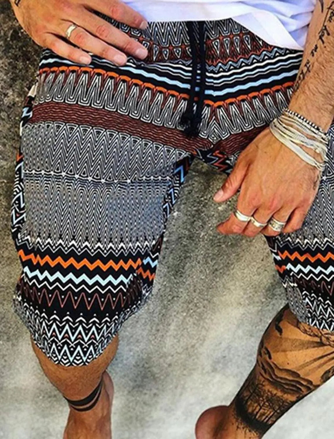 Men's Retro Swim Trunks 3D Ethnic Style Printed Beach Shorts Quick Dry Outdoor Leisure Sports Shorts Swimwear Men's Shorts