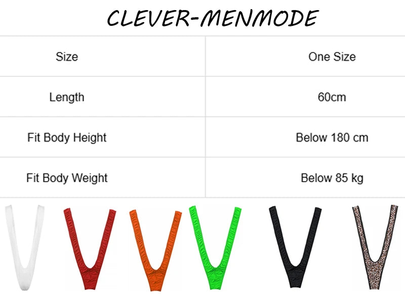 CLEVER-MENMODE Men's Sexy Bodysuit V-shaped Suspender Jumpsuit Erotic Lingerie G String Panties Thong Sissy Fetish Nightwear