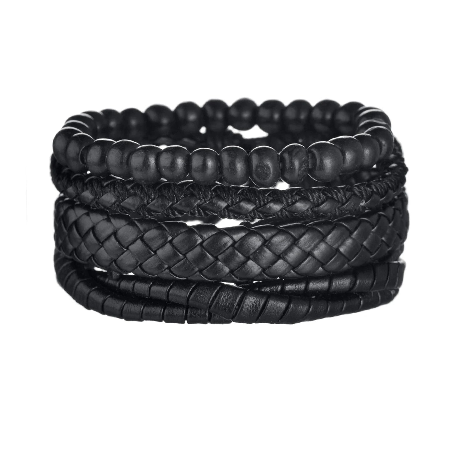 MeMolissa New Fashion Braided Wrap Leather Bracelets for Men High Quality Vintage Charm Wood Beads Ethnic Tribal Wristbands
