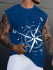 Men's Bottom Shirt Pattern Boat Rudder O Neck 3D Outdoor Street Sleeveless Printed Clothing Athletic Casual Big & Tall Tank Top