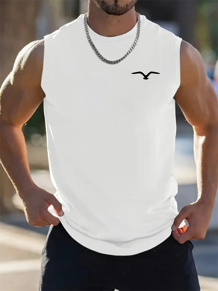 Summer New Trend Men's Pull-Over Crew Neck Vest Mesh Fitness Breathable Vest Blazer Men's Quick Drying Sweat Absorption T-Shirt