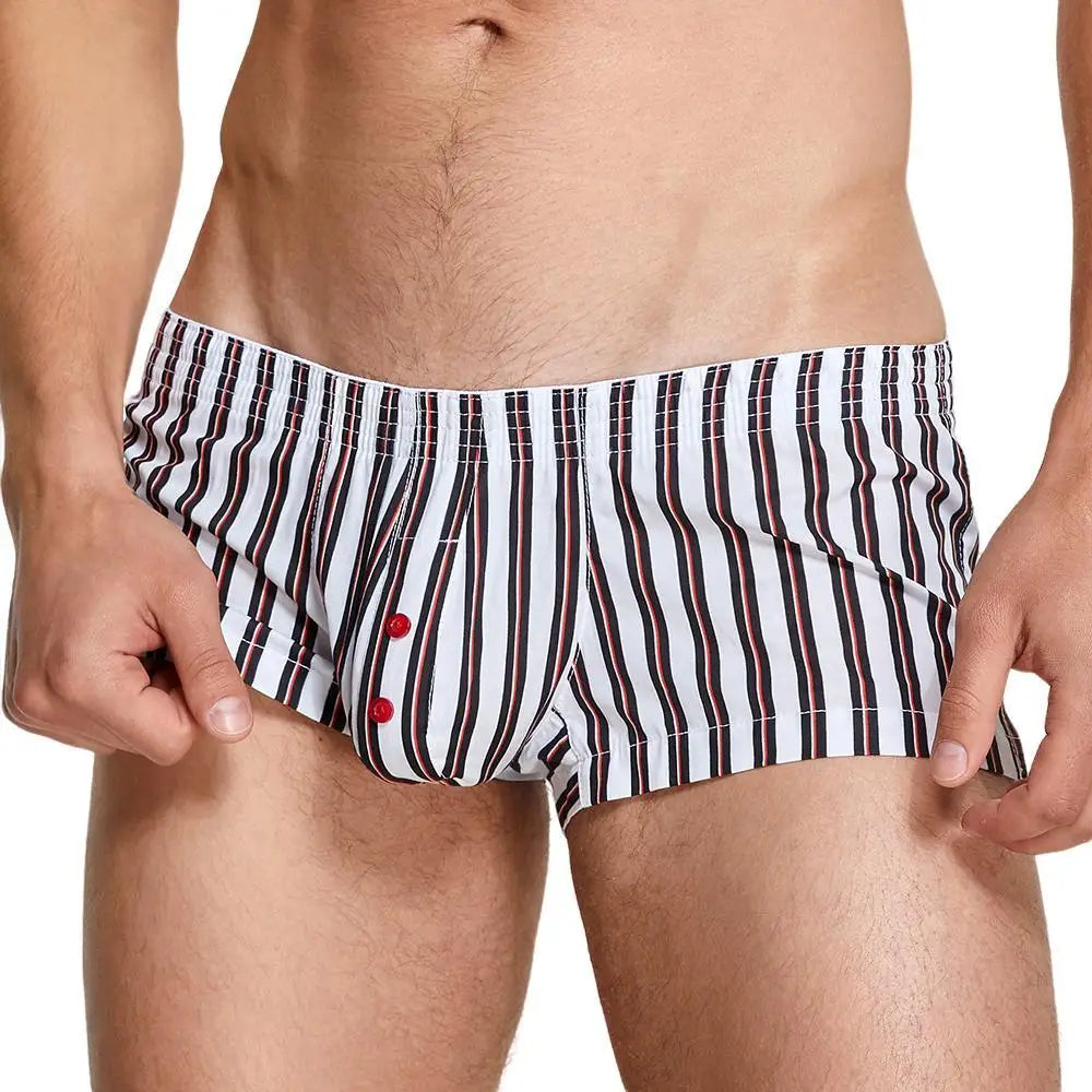 SEOBEAN 100% Cotton Men's Boxers Classic Plaid Boxer Shorts Mens Underwear Panties Home Shorts Sleep Lounge Pajama Shorts