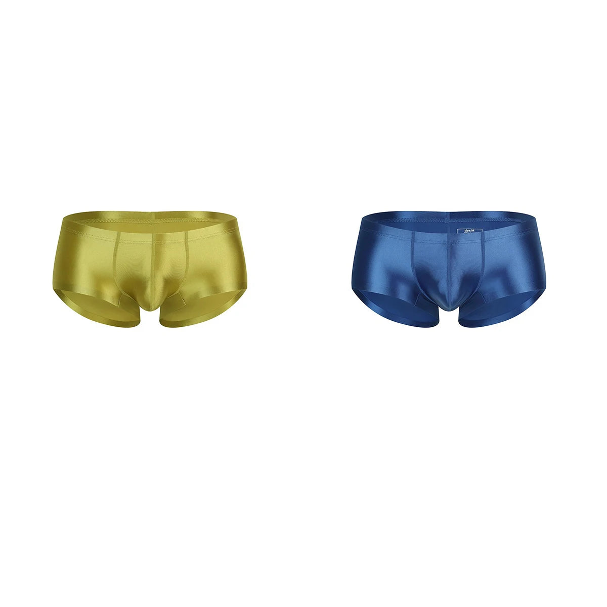 Men's Underwear Solid Color Shiny Silk-Smooth Boxer Shorts Low-Rise U-Cut Underpants