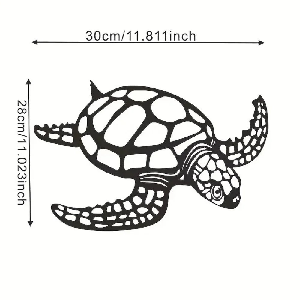 Sophisticated Metal Sea Turtle Decor Piece – Beach Themed Wall Art for Kitchen, Bathroom, and Living Quarters. Perfect