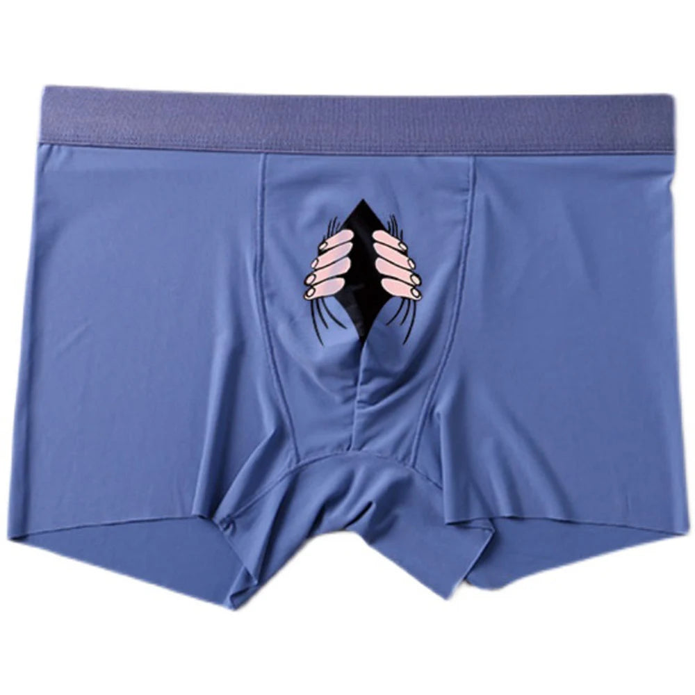 Men Silk Underwear Cartoon Boxer Mens Boxers Creative Funny