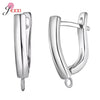 Fashion DIY Cubic Zirconia Earrings Hook Rhinestone 925 Sterling Silver Earring Findings For Handmade Jewelry Accessories