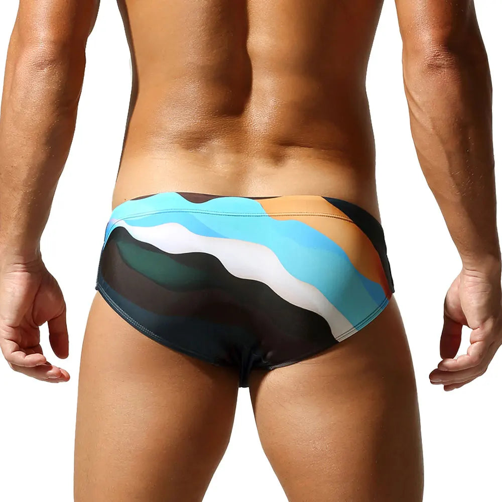 SEOBEAN Men's Swim Shorts Low-Waist Quick-Dry