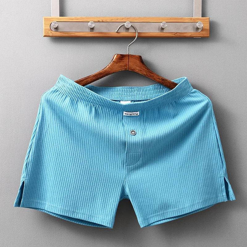 WJ Stretch Cotton Underwear Mens Boxer Shorts Threaded Aro Pants Sleepwear Loungewear Shorts Boxers Male Underpants Panties
