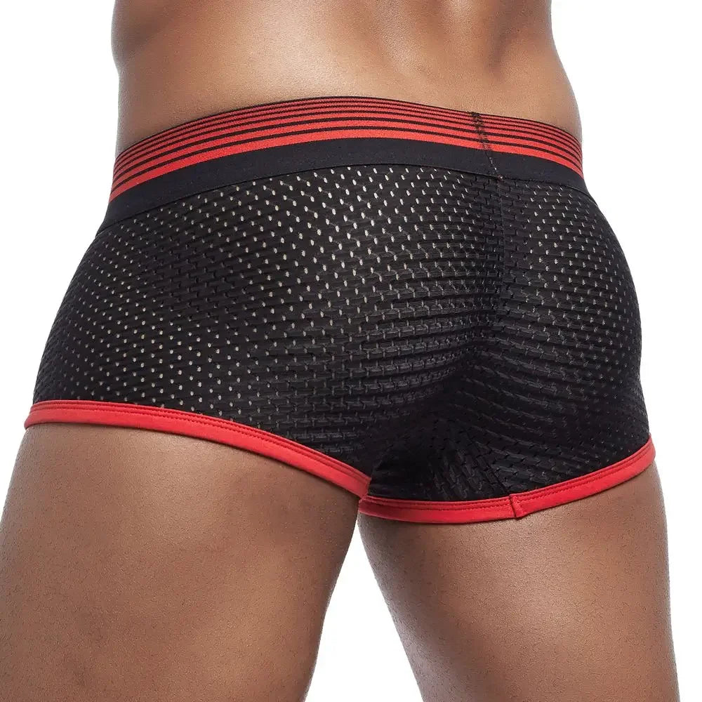 JOCKMAIL Mens Boxer Sexy Underwear Soft  Underpants Male Panties 3D Pouch Boxer Shorts Pants Short Mesh Breathable Quick Drying
