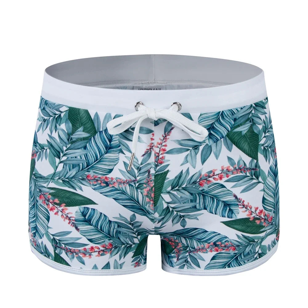 JOCKMAIL Print Men's Swimwear Trunks Sexy Beach Surfing Swim Suit Shorts Men Swimsuit Swimming Pants  Nylon Ice Silk Home Shorts