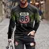 Retro Flame Series 3D Print Summer Men's O-Neck T-shirt Casual Long Sleeve T-Shirt Oversized Pullover Fashion Trend Men Clothing