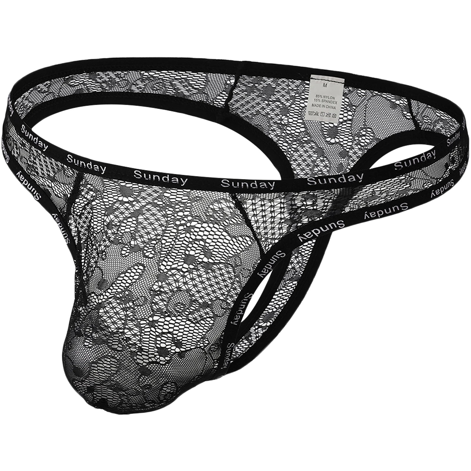 Men's Hot Thong Low Rise Cutout Stretch T Back Lace Jockstrap See-Through Transparent G String Anal Panties 18 Adult Clothing