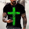 Christian Mens Clothing T Shirts Oversized T Shirt Gothic  Jesus Christ Cross 3D Print O-neck Tops Vintage Hip Hop Short Sleeve