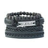 Modyle Multi-layer Gothic Leather Bracelet Set Punk Viantage Wings Charms Handwoven Bracelets for Men Jewelry Gifts