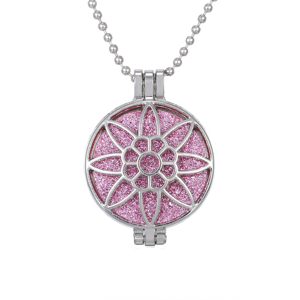 New Aromatherapy Diffuser Necklace Vintage Flower Butterfly Open Locket Aroma Pendant Perfume Essential Oil Diffuser Necklace
