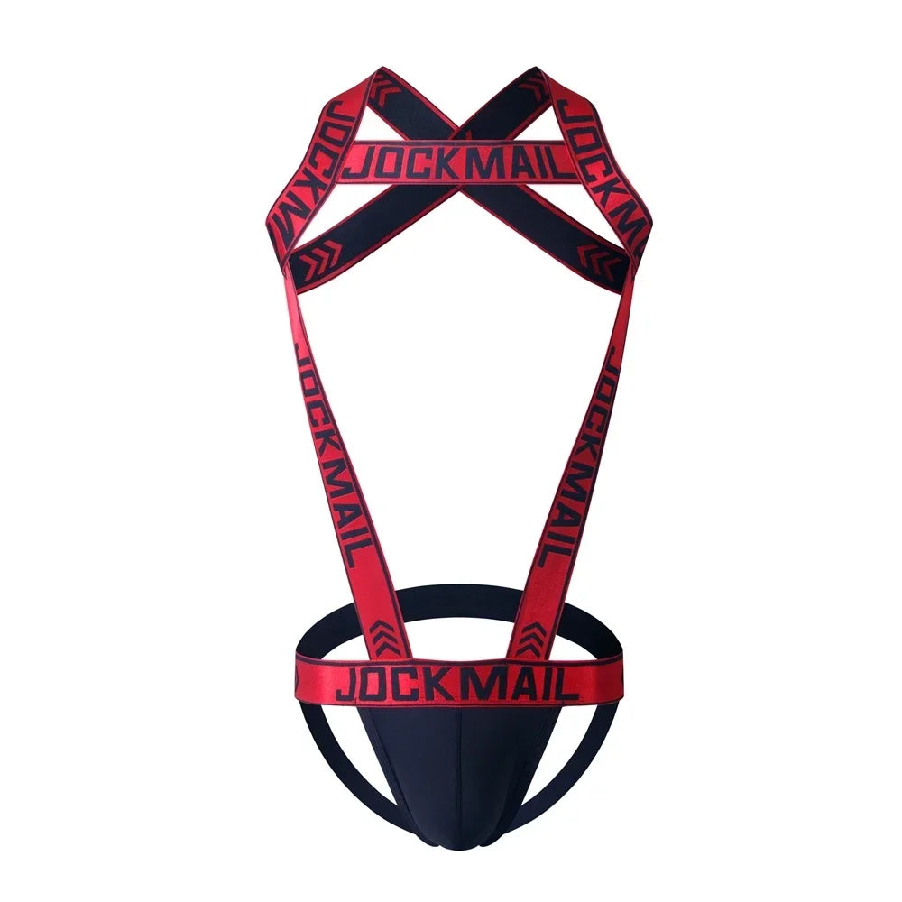 Men's Sexy Nylon Jockstrap Underwear Bodysuit  Suspender Jumpsuits Man Harness Gay Underwear Mens Lingerie Sissy Panties