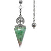 20x52mm Natural Stone Pendulum Necklaces Tree of Life Hexagonal Cone Crushed Stone Amethysts Chakra Pendant Jewelry Accessories
