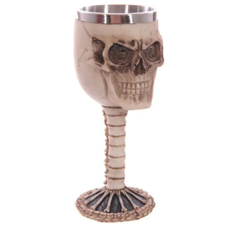 Skull Goblet Water Cup 3D Gothic Stainless Steel Creative Dragon Skeleton Design for Bar Party Home Stein Mug Halloween Gifts