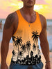 Summer Tank Top Men's Hawaii Beach Casual Clothing Quick Drying Silk Fit Sleeveless Shirt Mens Fashionable Body-Shaping Tank Top
