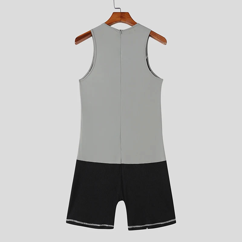 INCERUN Men Cycling Bodysuit Patchwork